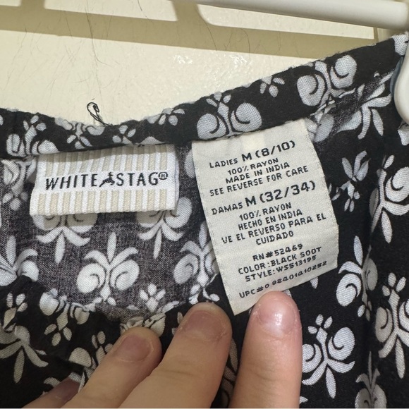 Women’s White Stag Boho Vintage Hippie Black and White Patterned Maxi Skirt 8/10 - Picture 9 of 16